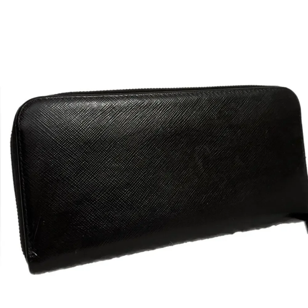 AUTHENTIC REWORKED Prada Saffiano Zippy Wallet- REDYED COND